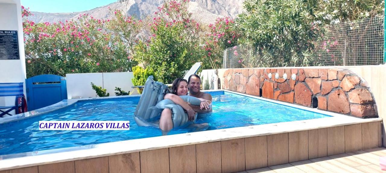 Located By The Sea One Beachfront Private Captain Lazaros Pool Villa With Loft In 750Sqm Spacious Private Plot-Jacuzzi-Sunrelax-Furnished Terace-Gazebo-Private Parking,Sleep 3 Adults And 2 Children, Just Steps From The Black Beach-Seaview Perísza Kültér fotó