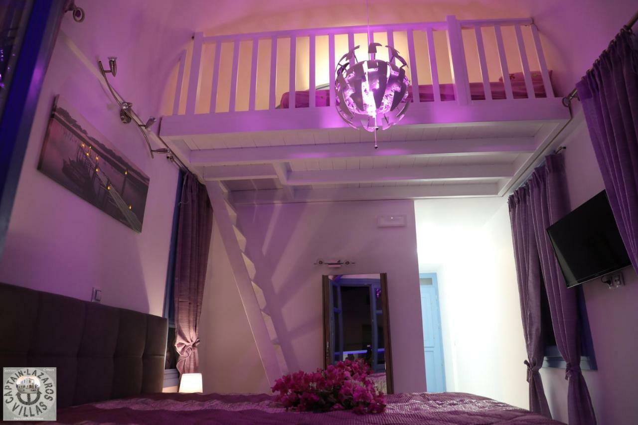 Located By The Sea One Beachfront Private Captain Lazaros Pool Villa With Loft In 750Sqm Spacious Private Plot-Jacuzzi-Sunrelax-Furnished Terace-Gazebo-Private Parking,Sleep 3 Adults And 2 Children, Just Steps From The Black Beach-Seaview Perísza Kültér fotó